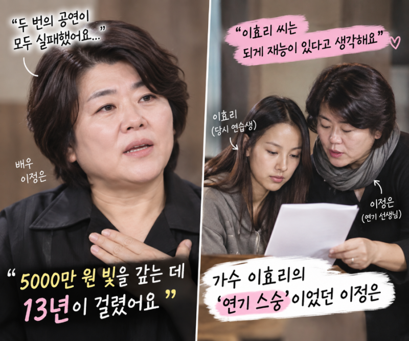 이정은, 5000만원 빚 갚는데 13년…알고 보니 이효리 ‘연기 스승’이었다