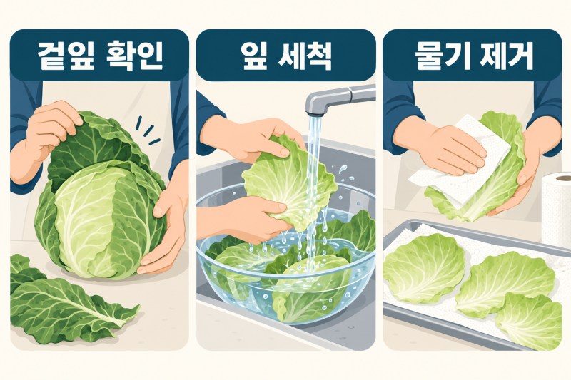 양배추 세척, 속잎도 씻어야 할까? 채 썰기 전 확인할 순서