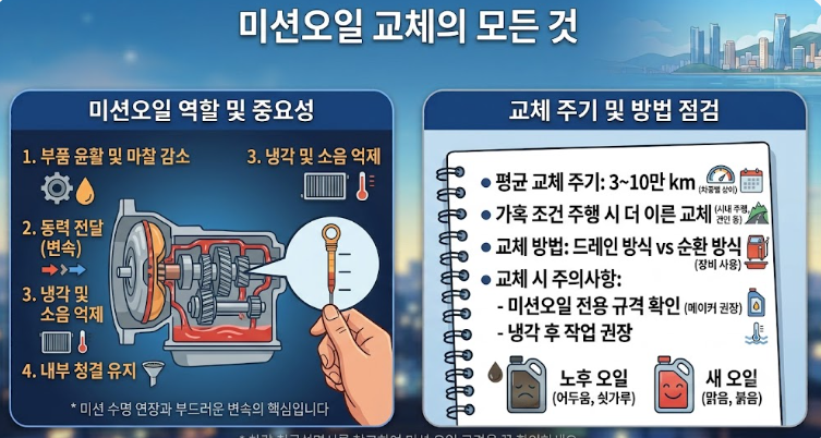 미션오일 교체주기와 증상, 언제 교환해야할까