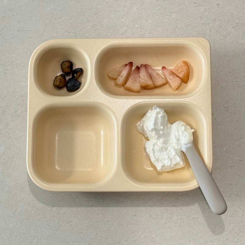 흡착식 실리콘 식판 포기하고, 단단한 탁가온으로 바꿈. 생각보다 무겁다? 오히려 좋았다