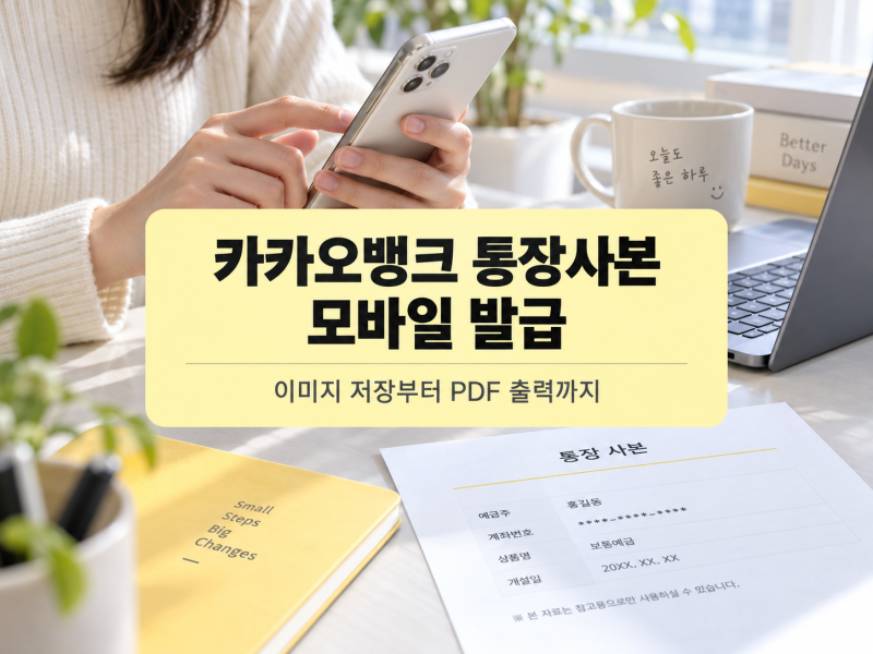 카카오뱅크 통장사본 모바일 발급｜이미지 저장부터 PDF 출력까지