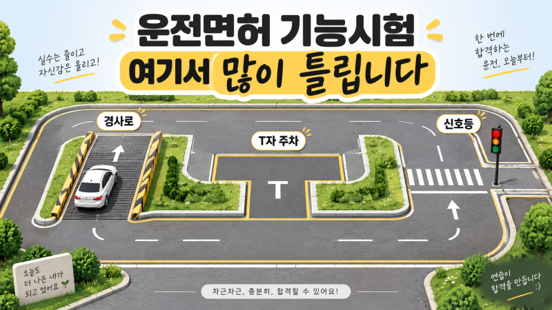 운전면허 기능시험 나도 가능할까? 코스별 공략 팁부터 실격 포인트까지