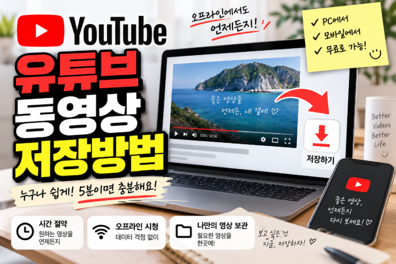 유튜브 동영상 저장방법, 좋은 영상은 그냥 넘기지 말고 이렇게 저장하세요