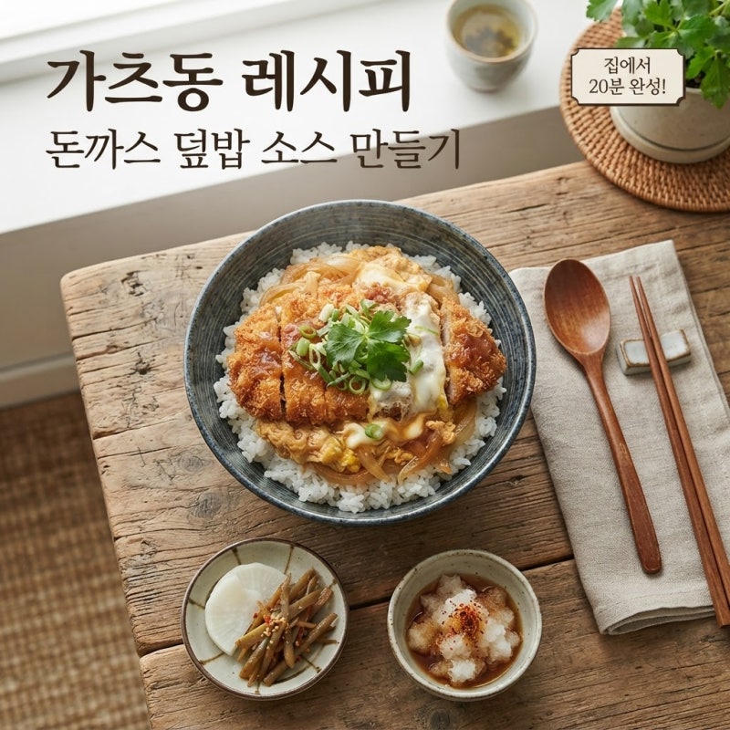 실패 없는 가츠동 레시피, 돈까스 덮밥 소스 만들기 할 때 계란을 넣는 타이밍은?