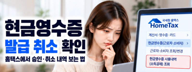 현금영수증 발급 취소 확인 방법｜홈택스에서 승인·취소 내역 보는 법