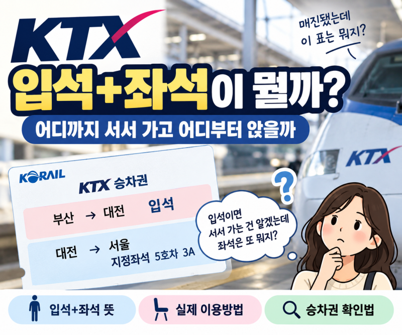 KTX 입석+좌석이 뭘까? 어디까지 서서 가고 어디부터 앉을까