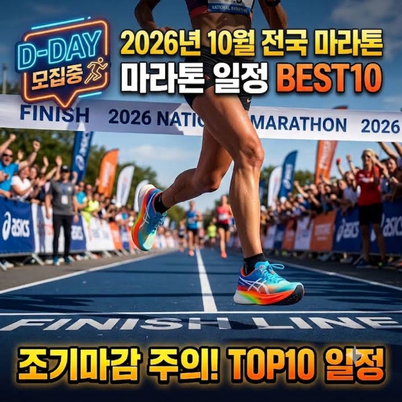 2026년 10월 전국 마라톤 대회: TOP10 인기코스, 일정 정리