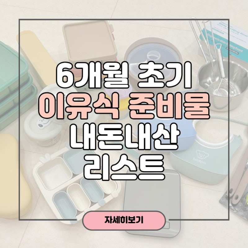 6개월 아기 초기 이유식 준비물 리스트 내돈내산 필수템 총정리