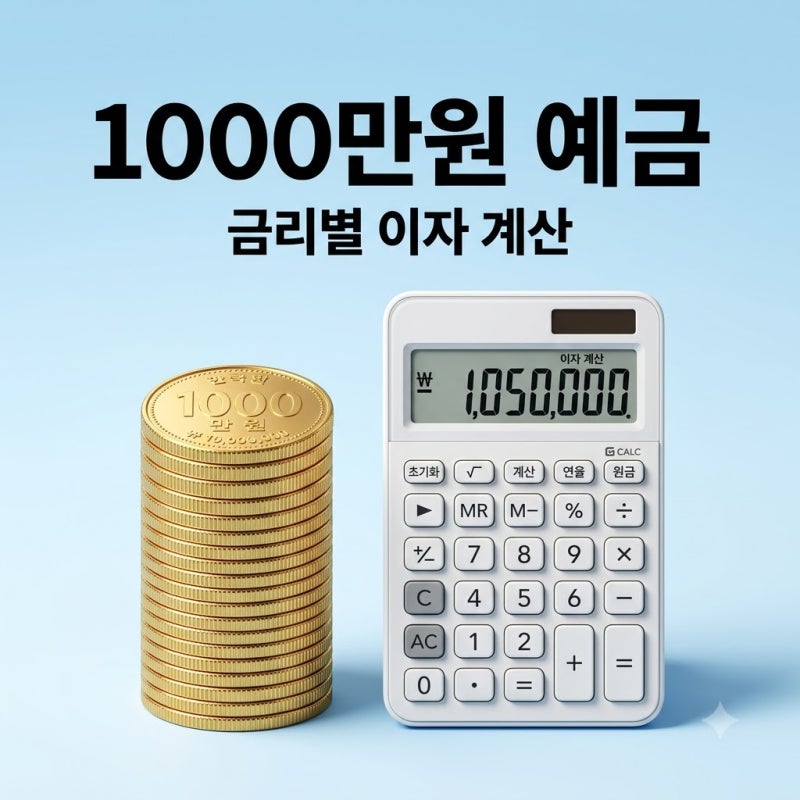 예금 1000만원 이자 계산하는 법 금리별 세후 수령액 총정리