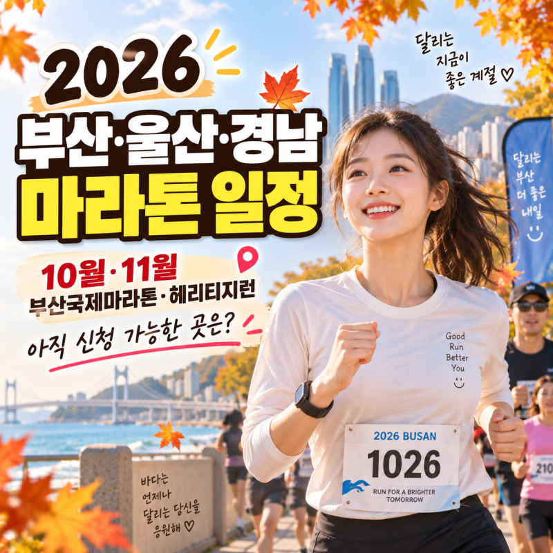 2026 부산·울산·경남 마라톤 일정｜10월·11월 부산국제마라톤·헤리티지런, 아직 신청 가능한....
