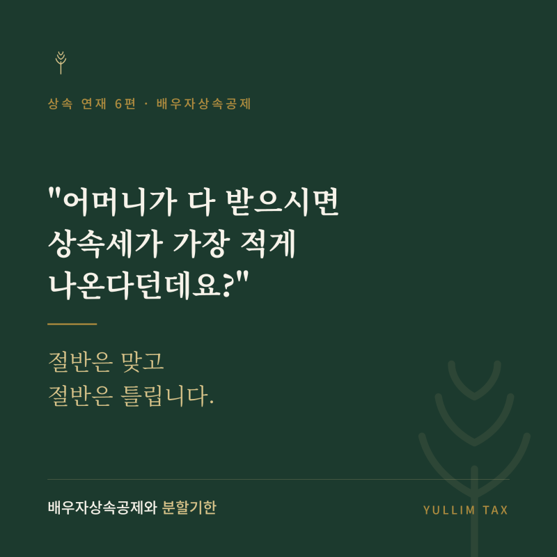 배우자가 많이 받으면 무조건 유리할까? 배우자상속공제와 분할기한[율림 상속 체크포인트 ....