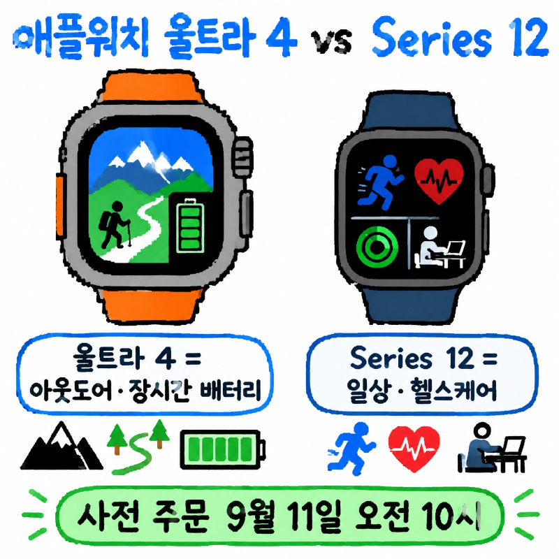 애플워치 울트라 4 사전예약 가격 기능 배터리 크기