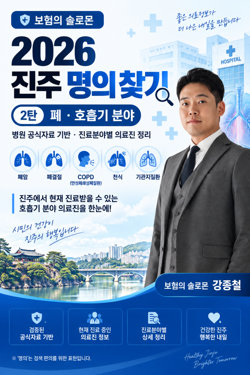 2026 진주 명의 찾기 2탄｜폐암·폐결절·호흡기질환 분야 의료진 8인