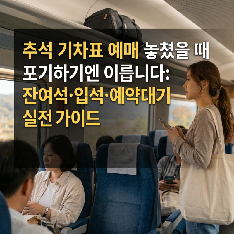 추석 기차표 예매 놓쳤을 때 포기하기엔 이릅니다: 잔여석·입석·예약대기 실전 가이드