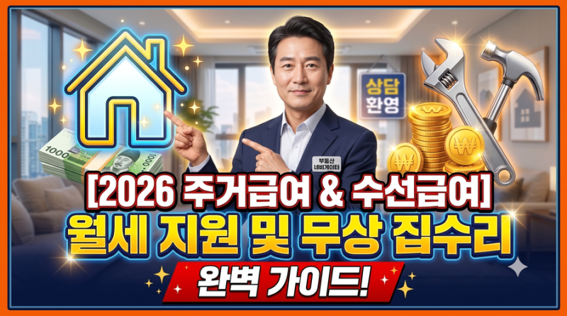 [LH 주거복지 대전환 7편] 매달 월세 지원부터 집수리까지! 2026 주거급여 & 수선급여 완벽 가....