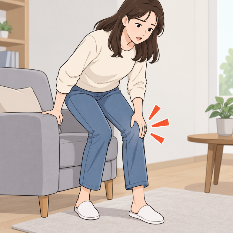 오래 앉아 있다가 일어날 때 무릎에서 뚝 소리가 자주 나요
