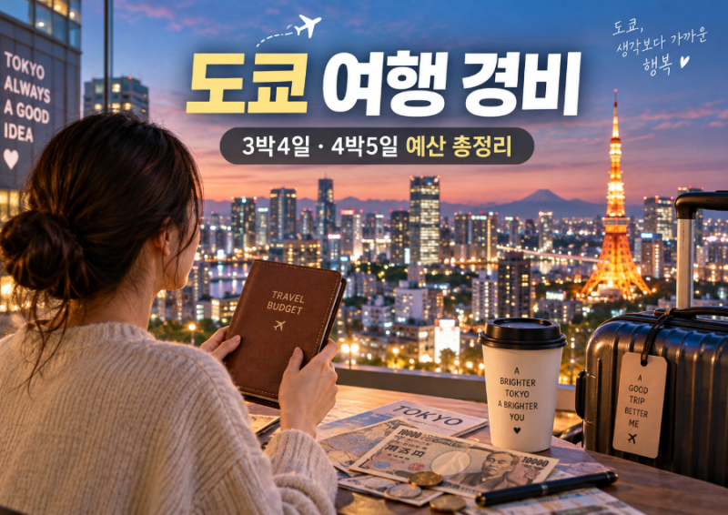 도쿄 여행 경비 3박4일 4박5일 얼마 필요할까 항공권 숙소 식비 교통비 총정리