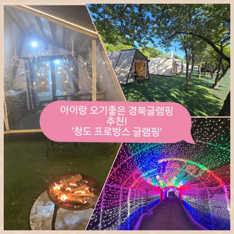 대구 근교 글램핑 추천! 청도 프로방스 빛축제를 즐길 수 있는 아이랑 가기좋은 '청도 프로방....