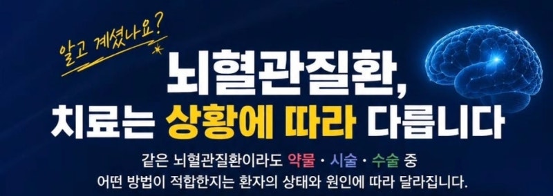 2대질병 뇌혈관 뇌경색 뇌출혈 뇌동맥류 치료방법 정리