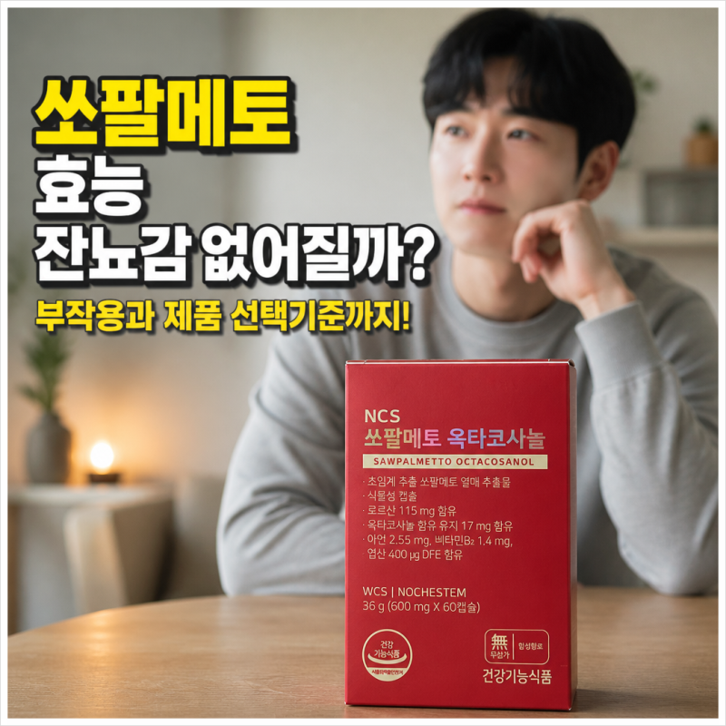 쏘팔메토 효능 잔뇨감 없어질까? 부작용과 제품 선택기준까지!