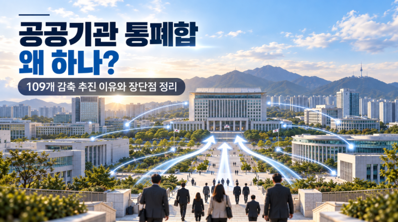 공공기관 통폐합 왜 하나? 109개 감축 추진 이유와 장단점 정리