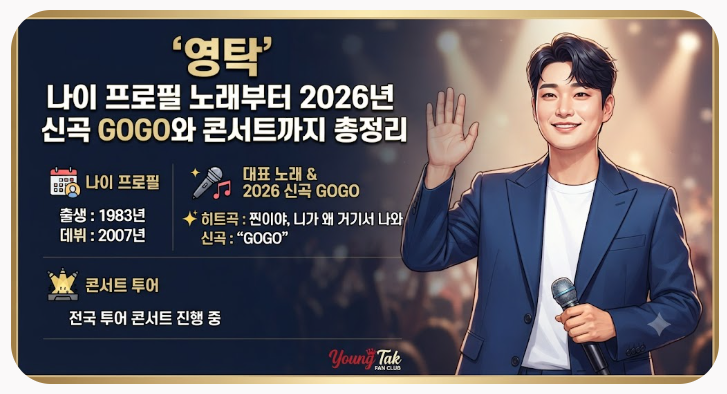 영탁 나이 프로필 노래부터 2026년 신곡 GOGO와 콘서트까지 총정리