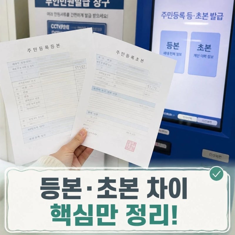 주민등록 등본과 초본의 차이 및 발급방법