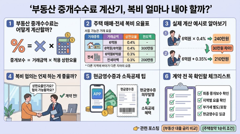 부동산 중개수수료 계산기, 복비 얼마나 내야 할까?