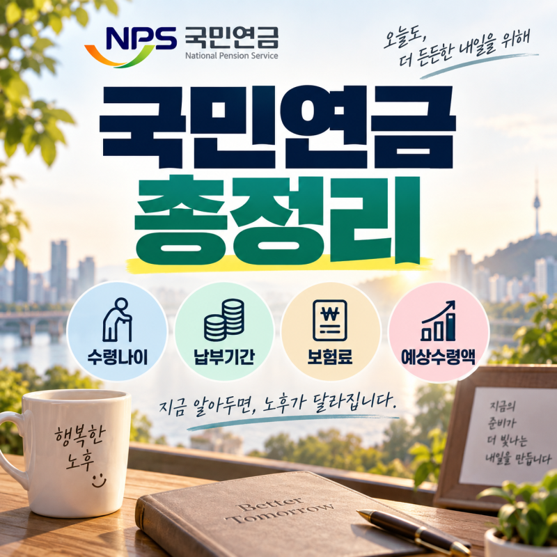 국민연금 총정리｜수령나이·납부기간·보험료·예상수령액 한 번에