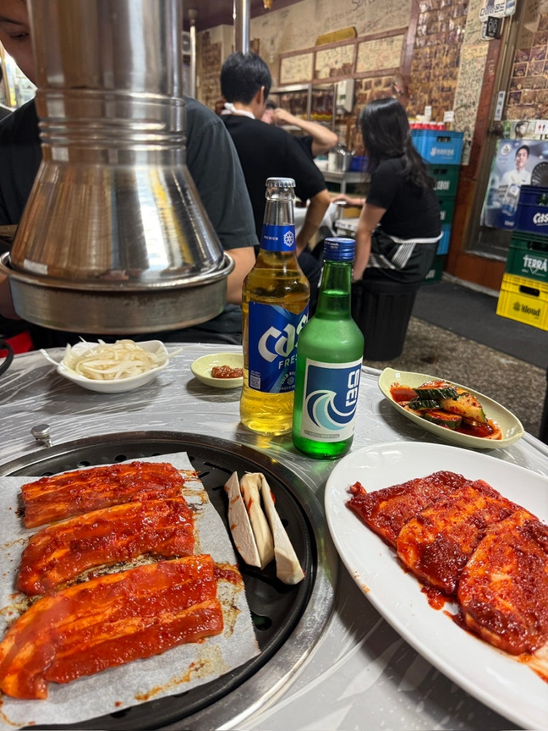 부산 사상 가성비 좋은 노포감성 고추장숯불통 고추장삼겹살 뒷고기 그리고 된장찌개 최고 ....