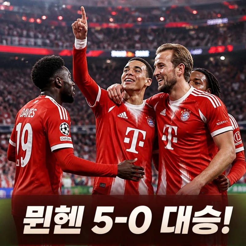 김민재 결장 뮌헨 챔피언스리그 첫 경기 대승