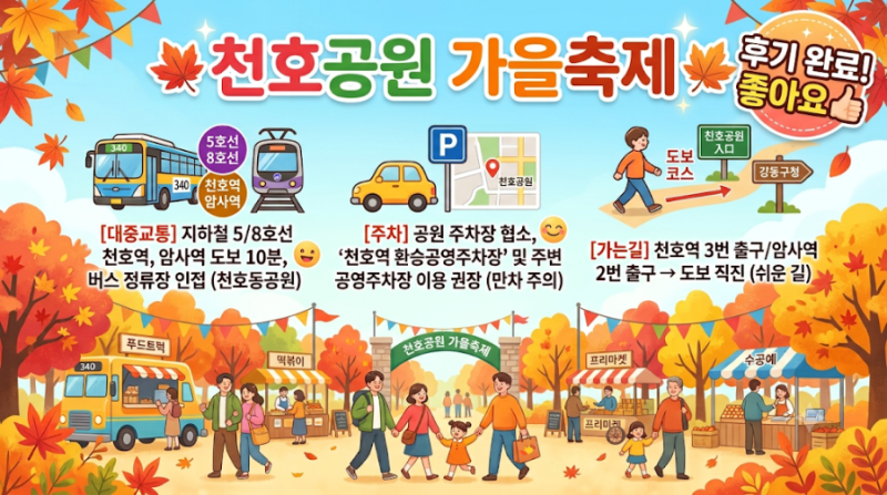 "나만 몰랐어? "천호공원에 영화관이 생겼다고? 2026 가을축제 무료 혜택 총정리"