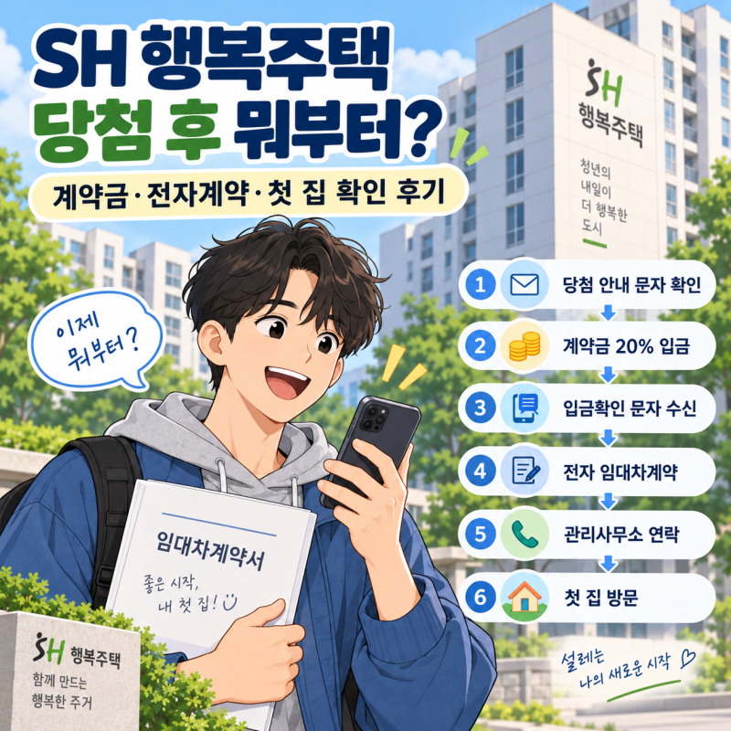 SH 행복주택 당첨 후 뭐부터? 계약금·전자계약·첫 집 확인 후기
