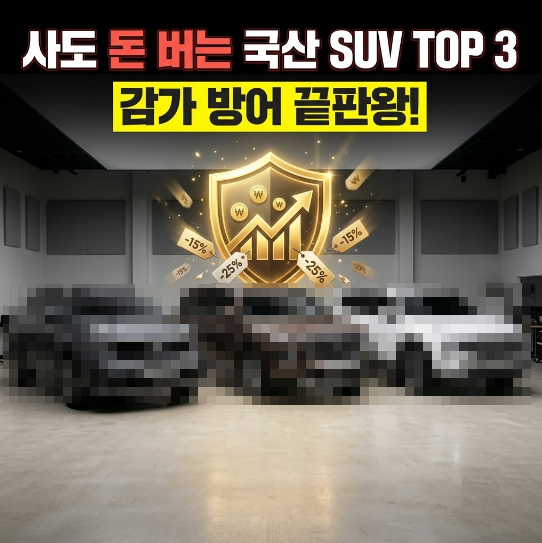"중고차 감가가 뭐에요?" 중고차 가격 안 떨어지는 SUV Top3