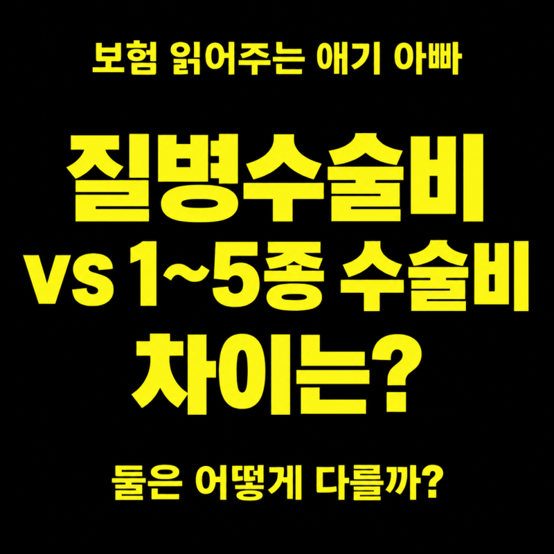 질병수술비와 1~5종 수술비 차이. 둘은 어떻게 다를까?
