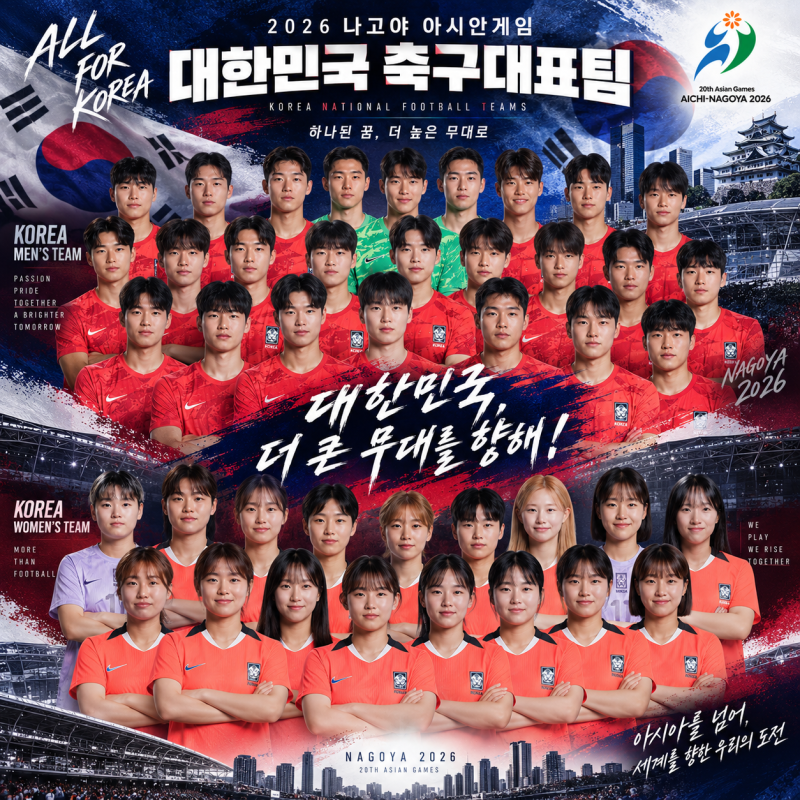 2026 나고야 아시안게임 한국축구 경기 일정 총정리 남자 여자 조편성 명단 중계