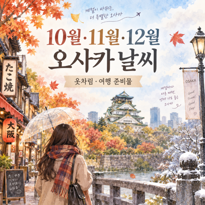 10월 11월 12월 오사카 날씨 총정리, 월별 옷차림과 여행 준비물
