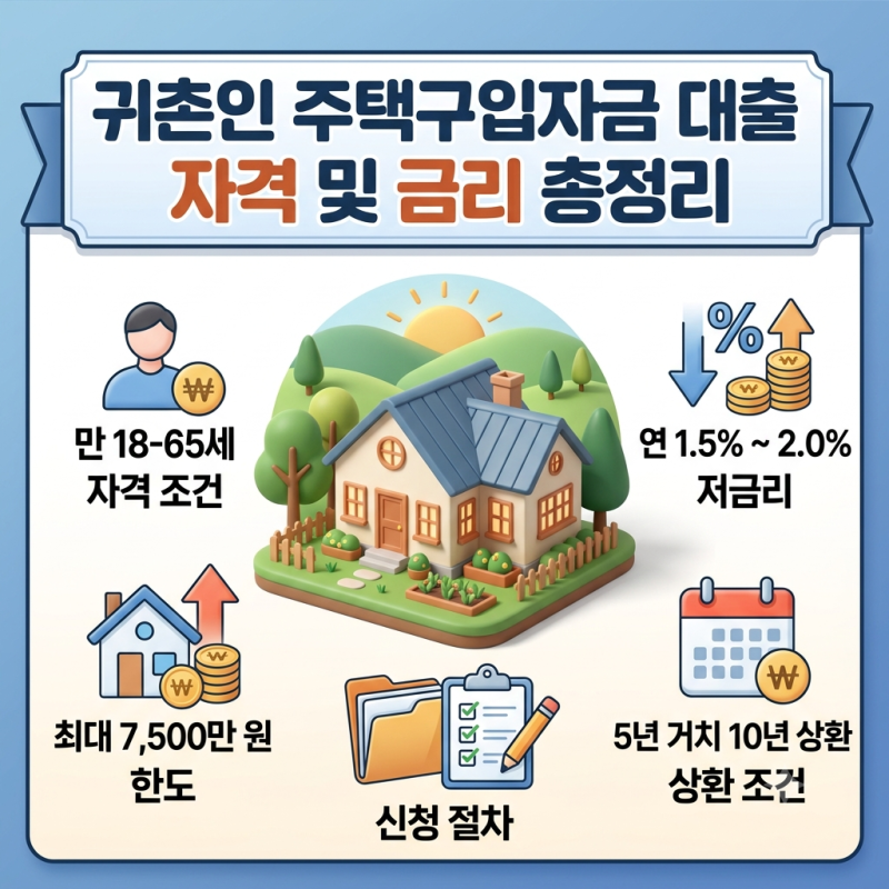 귀촌인 주택구입자금 대출 자격 및 금리 총정리