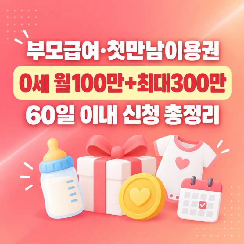 부모급여·첫만남이용권 신청 방법 2026 | 0세 100만원·첫째 200만원, 60일 소급 신청 총정리