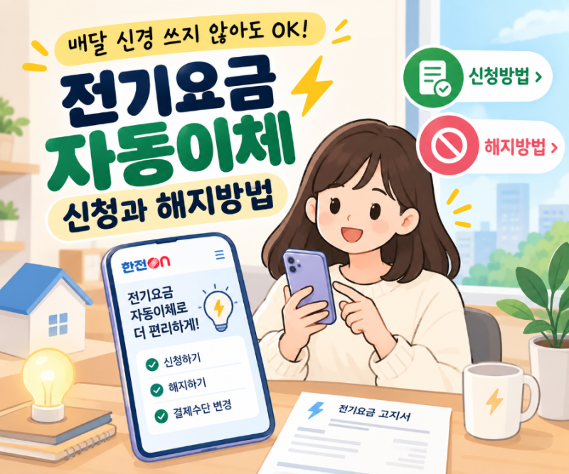전기요금 자동이체 신청과 해지방법, 이사할 때 꼭 확인해야 할 것