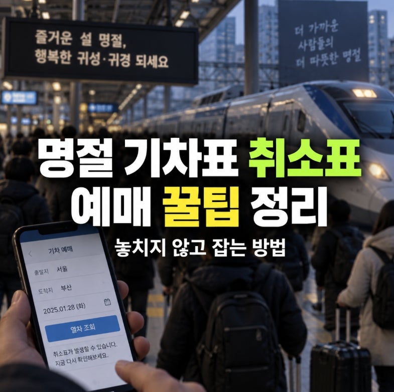 명절 기차표 취소표 예매하는 방법 꿀팁정리