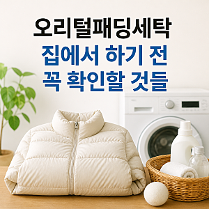 "세탁기에 넣어도 될까?" 오리털 패딩 세탁, 이건 꼭 확인하세요.