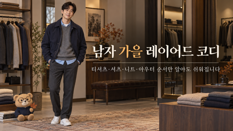 30대 남자 가을 레이어드 코디｜티셔츠·셔츠·니트·아우터 순서만 알아도 쉬워집니다
