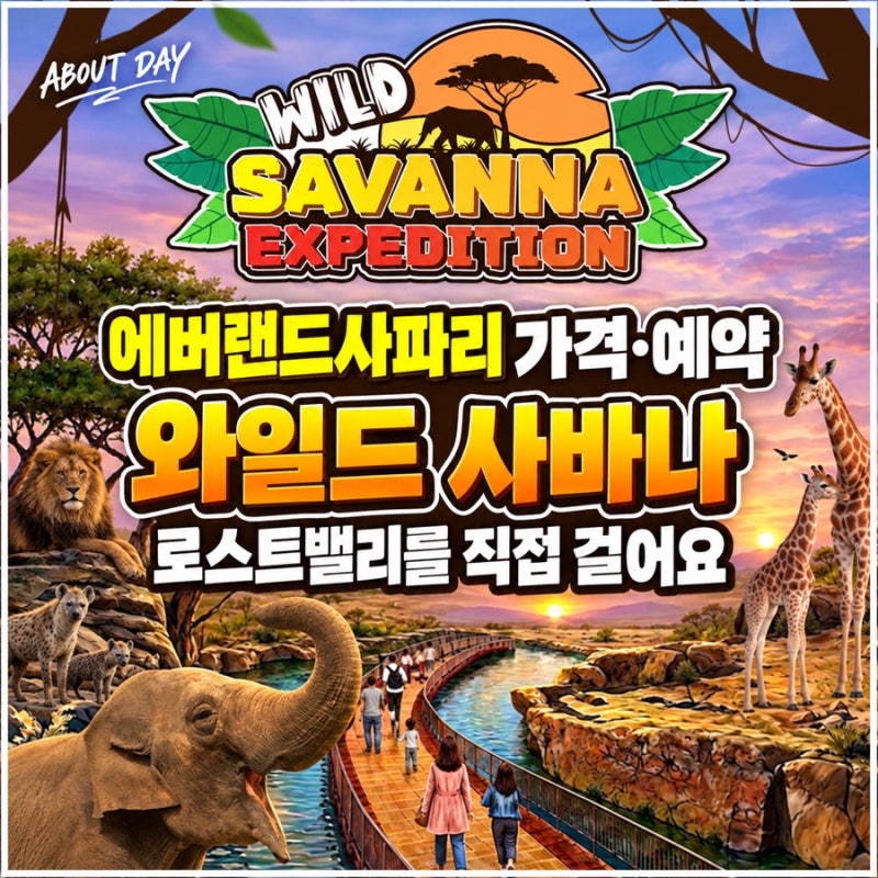 에버랜드사파리 가격·예약, 와일드 사바나로 로스트밸리를 직접 걸어요