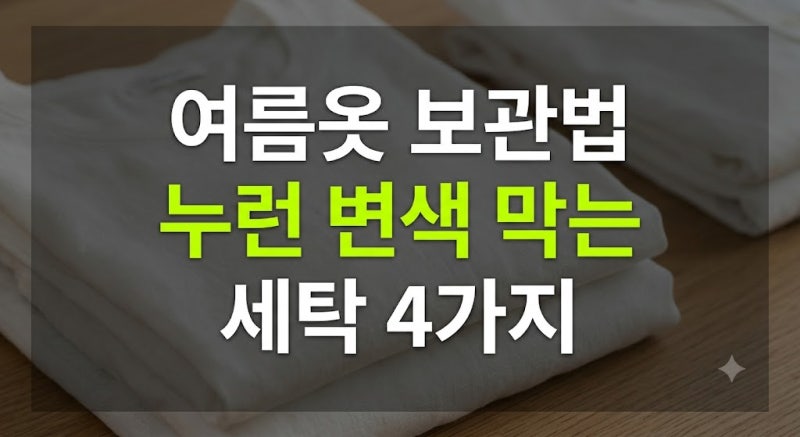 내년에 꺼내고 후회 없는 여름옷 보관법: 누런 변색 막는 세탁 4가지