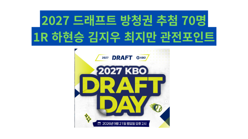 2027 KBO 신인 드래프트 방청 티켓팅 경쟁부터 8.6% 상위 픽 유망주 4인