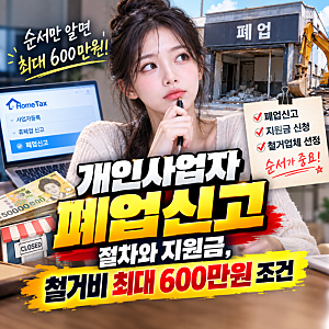 희망리턴패키지 개인사업자 폐업신고 절차와 지원금, 철거지원 최대 600만원 조건