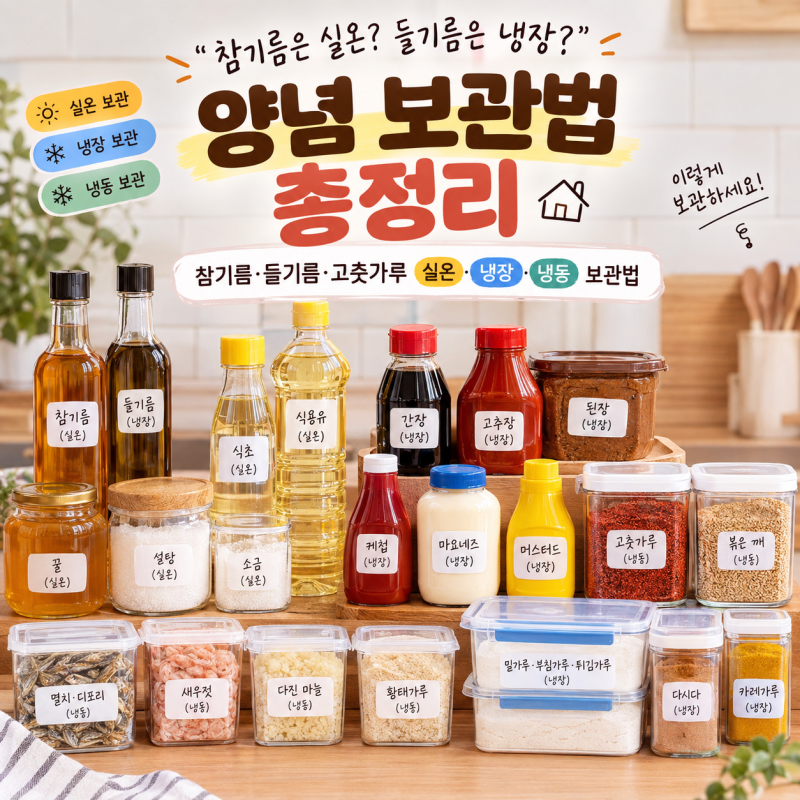 양념 보관방법 총정리 실온 냉장 냉동 보관해야 하는 양념