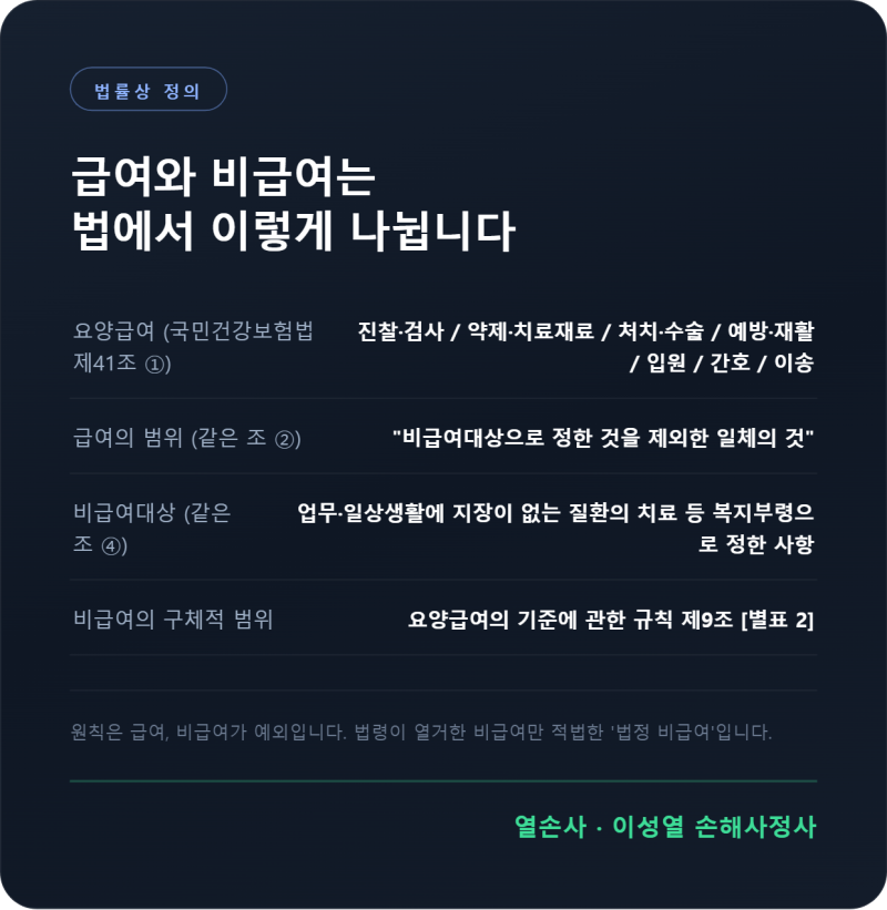 임의비급여 진료비, 환자가 돌려받을 수 있는 기준은 무엇인가 / 급여·법정비급여·임의비급....