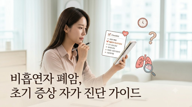 담배 안 피워도 걸린다? 비흡연자 폐암 초기증상 4가지와 주요 원인